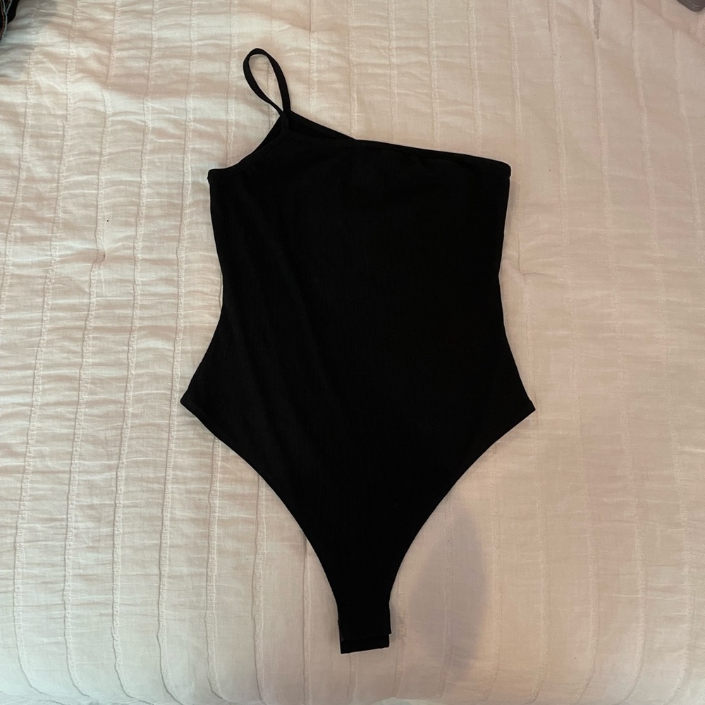 American Threads Single Strap Black Bodysuit - image 1
